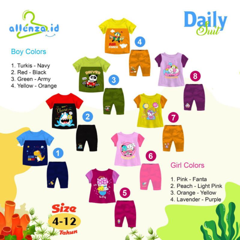 Daily Suit Allenza.id Size 4-12T / Setelan Anak Harian Allenza.id