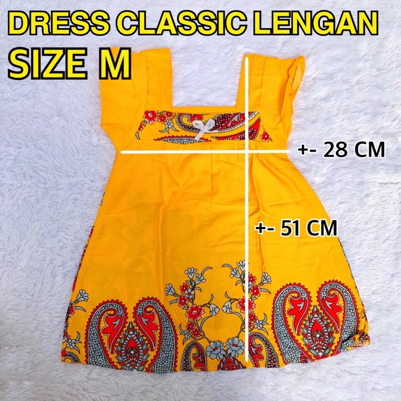 DRESS RAYON CLASSIC LENGAN SIZE M / ROK DASTER TERUSAN ANAK BAYI CEWEK PEREMPUAN ADEM ENAK MURAH