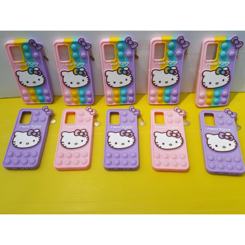 Case Samsung A02S A03S Kesing Pop It Kartun Rainbow Hello Kitty Plus Anting Anting Love Gold Softcas