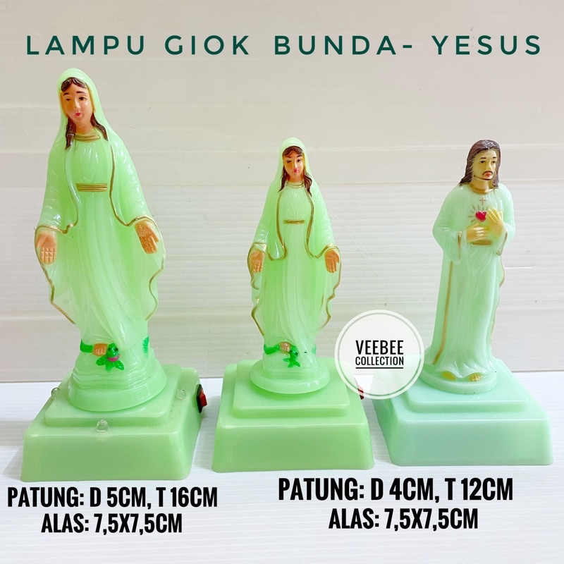 Lampu meja Yesus Bunda Maria/ hiasan meja lampu/ patung bunda yesus/ ornament hiasan meja natal