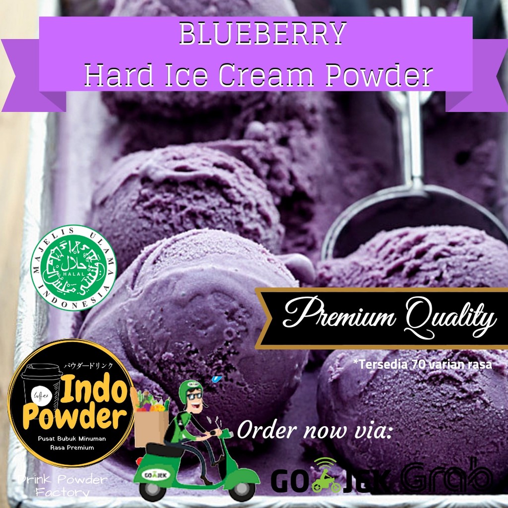 Blueberry HARD ICE CREAM Powder 1Kg - Bubuk Ice Cream Blueberry 1Kg