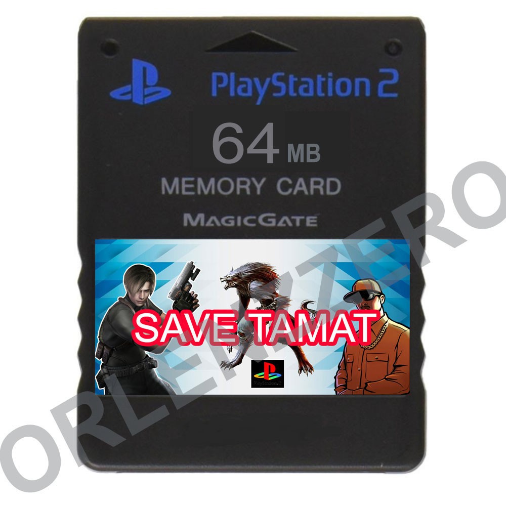 Memory Card PS2 save tamat 250 full game 64mb