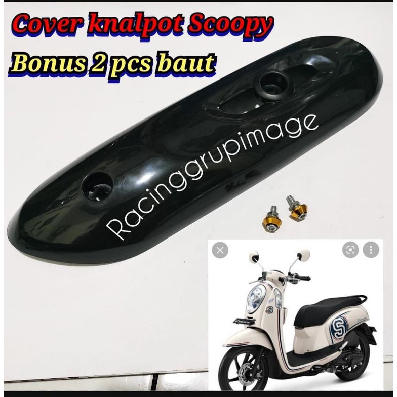 Cover Tutup Tameng Knalpot Scoopy Fi Esp New LED 2017 - 2018 - 2019 SCOOPY OLD / CARBU / LAMA