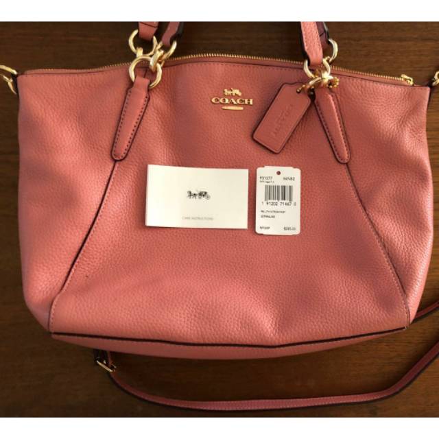Like New Coach Small Kelsey Peble Leather Vintage Pink