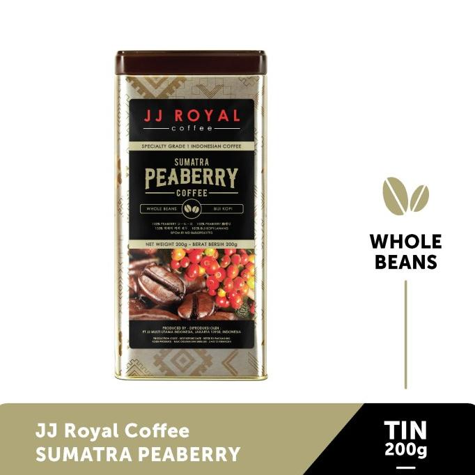 

JJ Royal Coffee Peaberry Bean Tin (Kopi Biji) 200gr