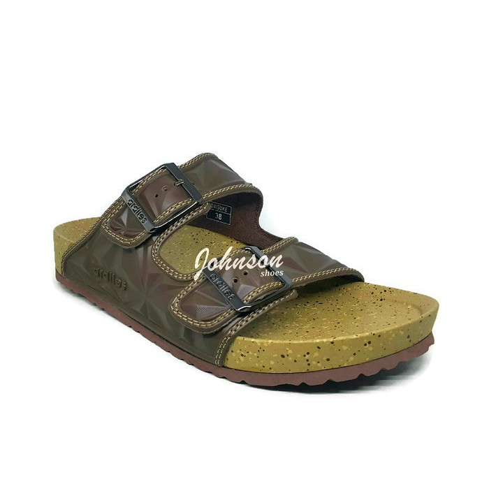 [ Johnson Shoes ] Sendal / Sandal Kulit Casual Pria ARDILES - DAISUKE Coklat 100% ORIGINAL