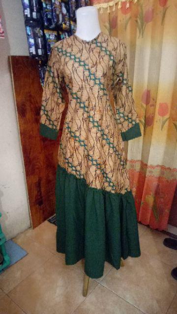 Ms Gamis Batik Sriwedari Maxi Bumil/busui Katun Sogan Allsize Ld 110