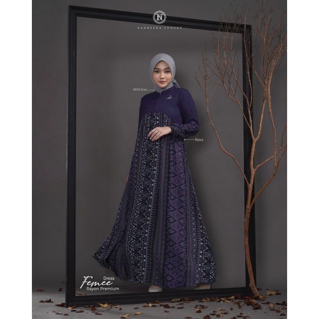 (Terbaru) Cod Femee Dress Nadheera Luxury || Dress Bahan Rayon Premium || Gamis Lebaran Kekinian 202