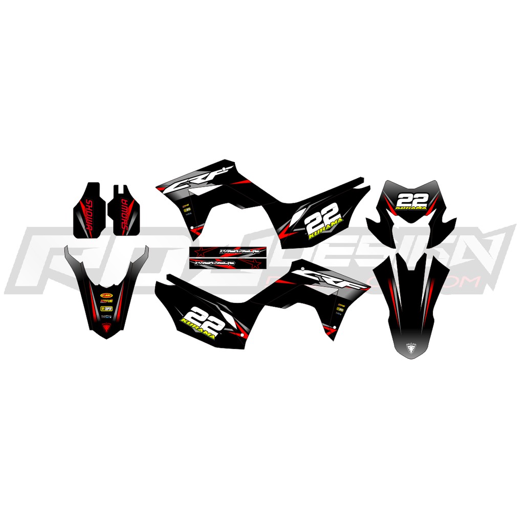 DECAL CRF 150 L-007 (HITAM ABU)