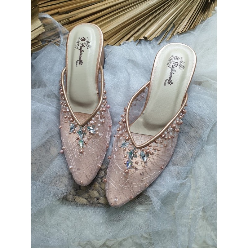 sepatu Julia rosegold tinggi 5cm hak tahu