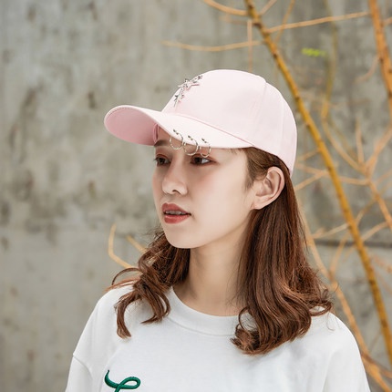 Topi Baseball Bahan Katun Aksen Bintang Gaya Korea Untuk Unisex