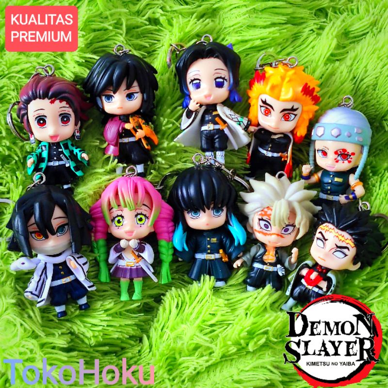 Gantungan Kunci Kimetsu no Yaiba Hashira Demon Slayer Action Figure Keychain