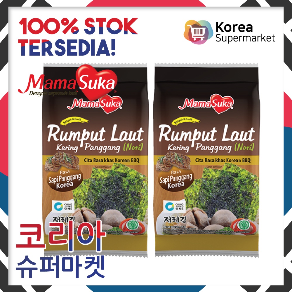 

Mamasuka Rumput Laut Panggang Gurih Nori Gim Barbeque BBQ Isi 2 bungkus