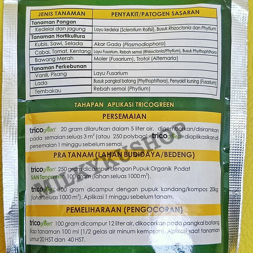 TRICOGREEN 100 GRAM FUNGISIDA BIOFUNGISIDA ORGANIK