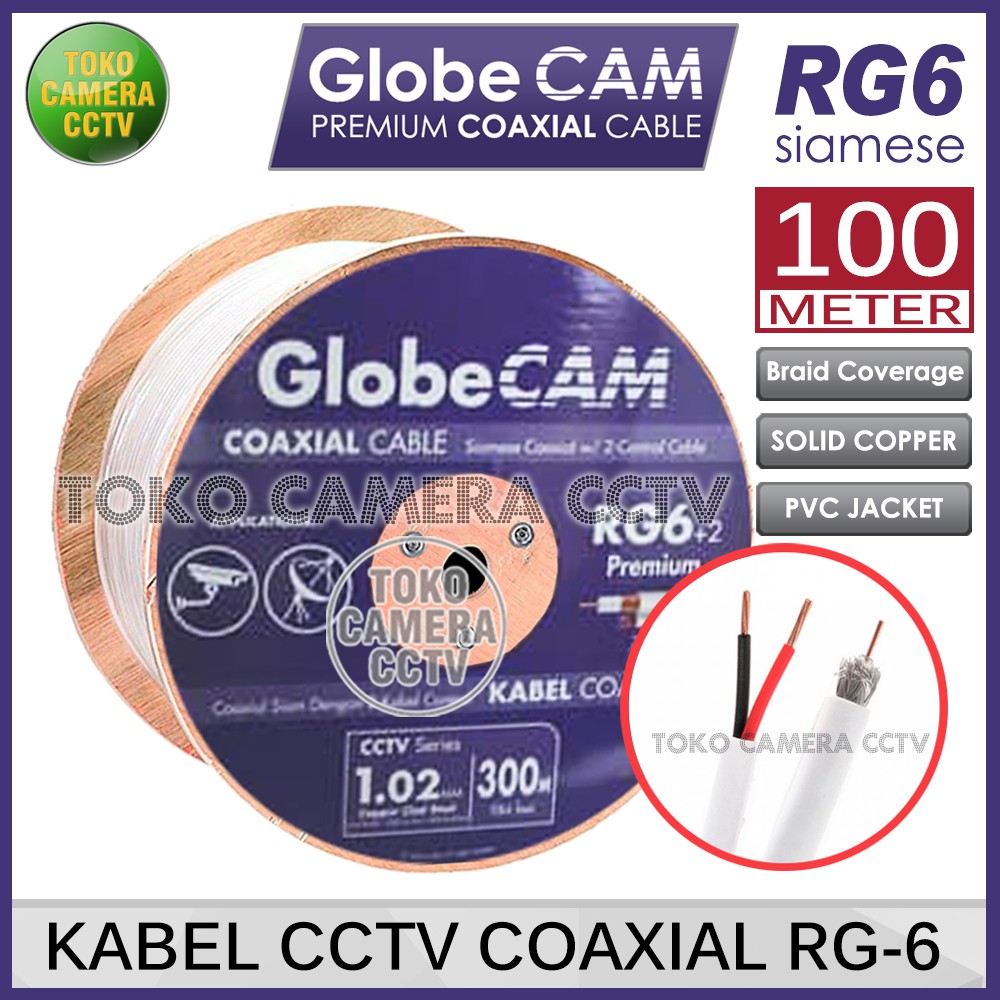 KABEL CCTV COAXIAL RG6 SIAMESE WITH POWER 100 Meter