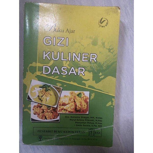 Buku ajar Gizi Kuliner Dasar