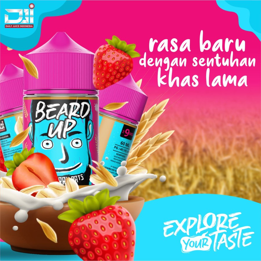 DJI Beard Up Strawberry Oats 60ML by Daily Juice Indonesia