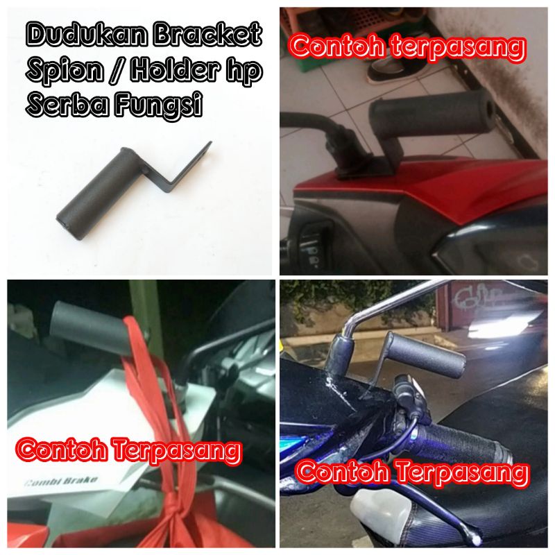 Dudukan Bracket breket Multi Fungsi Holder Hp / Lampu/ Spion / Gantungan Dll