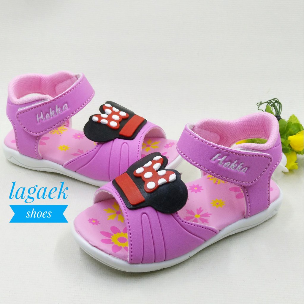 Sendal Anak Perempuan Usia 1 2 Tahun PINK Alas Karet Anti Licin - Sepatu Sendal Anak Cewek Anti Licin Size 22 - 25 Motif Kartun Lucu