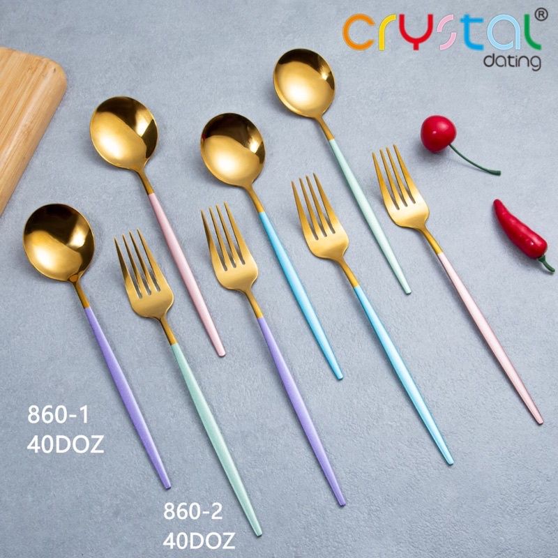 sendok Korea /garpu Korea/sendok/garpu/sendok makan/ sendok