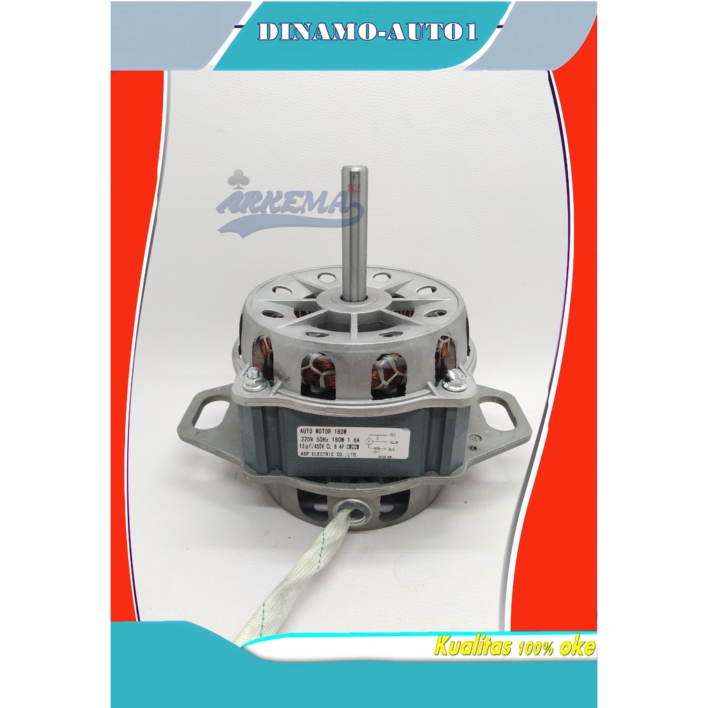 DINAMO AUTO 1 TABUNG 180W KAKI 2 | DINAMO MESIN CUCI TOP LOADING UMUM | DINAMO WASHING / WASH 180 W