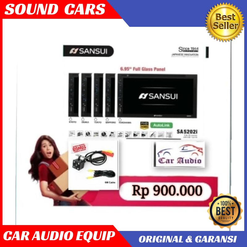 Head Unit Double din Sansui SA 5202i KYOTO OSAKA YOKOHAMA TOKYO SAPORO Best Quality Garansi