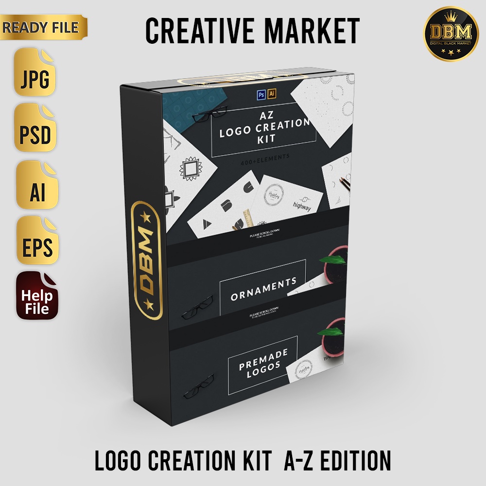 LOGO CREATION KIT  A-Z EDITION - Photoshop &amp; Illustrator