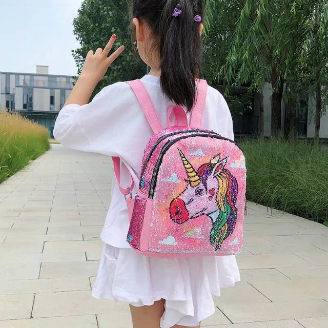  TAS  RANSEL USAP SEQUIN UNICORN  BISA BERUBAH GAMBAR GLITTER 
