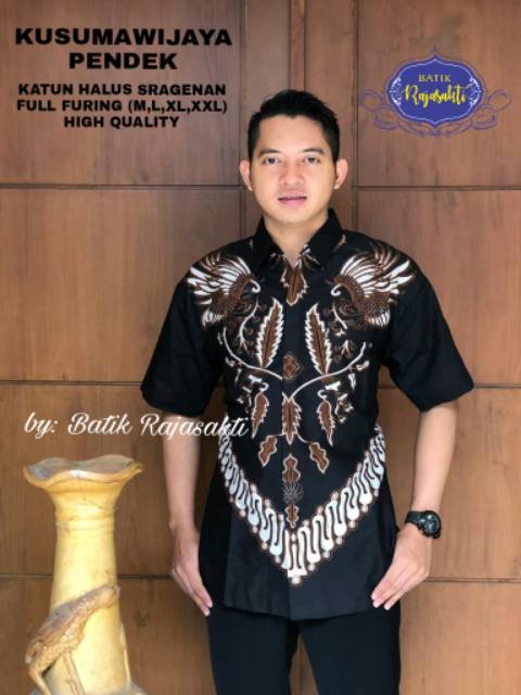 Batik Pria KUSUMAWIJAYA Asli Katun Halus Sragenan Full Furing Murah