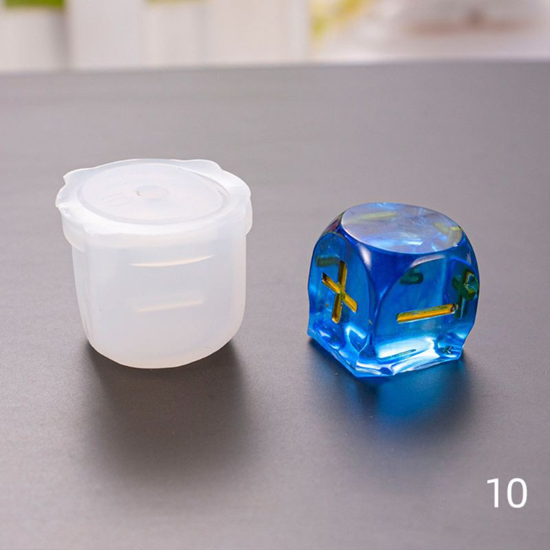 Glitter DIY Crystal Epoxy Mold Dice Fillet Shape Multi-spec Digital Game Silicone Mould