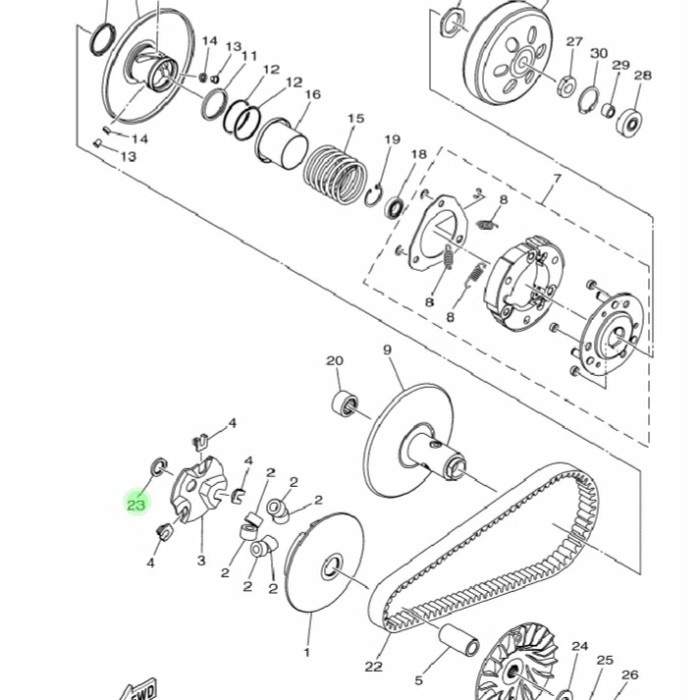 Ring Tutup Rumah Roller Aerox 155, Lexi 90201-16819 Yamaha Genuine ORIGINAL Original original