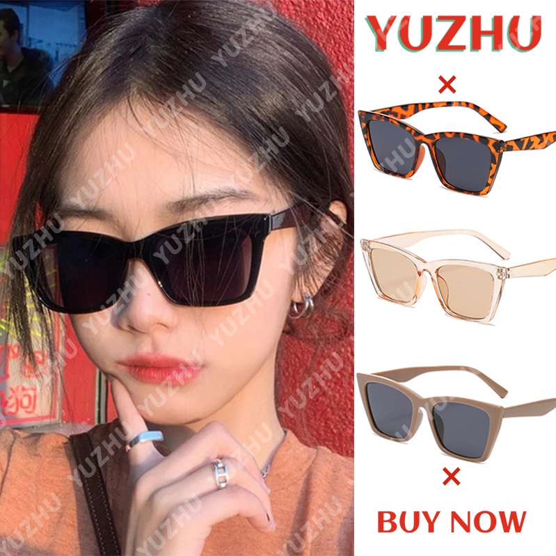 (YUZHU) COD Gaya Eropa dan Amerika Retro Cat Eye Sunglasses Perempuan INS Fashion Kepribadian Street Shooting Sunglasses