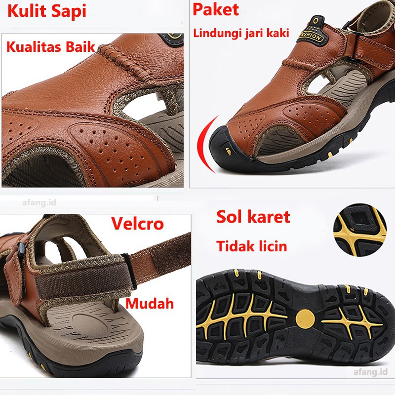 Sandal Gunung Sandal Slide Sepatu Pantai Sandal pria Sandal kulit pria  Luar Ruangan Sandal