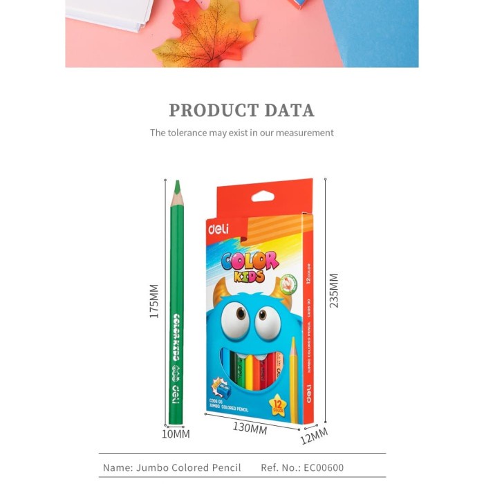 

Gilaa!!! Deli Jumbo Color Pencil/Pensil Warna Jumbo-6 & 12 Warna Free Rautan Gilaa!!!