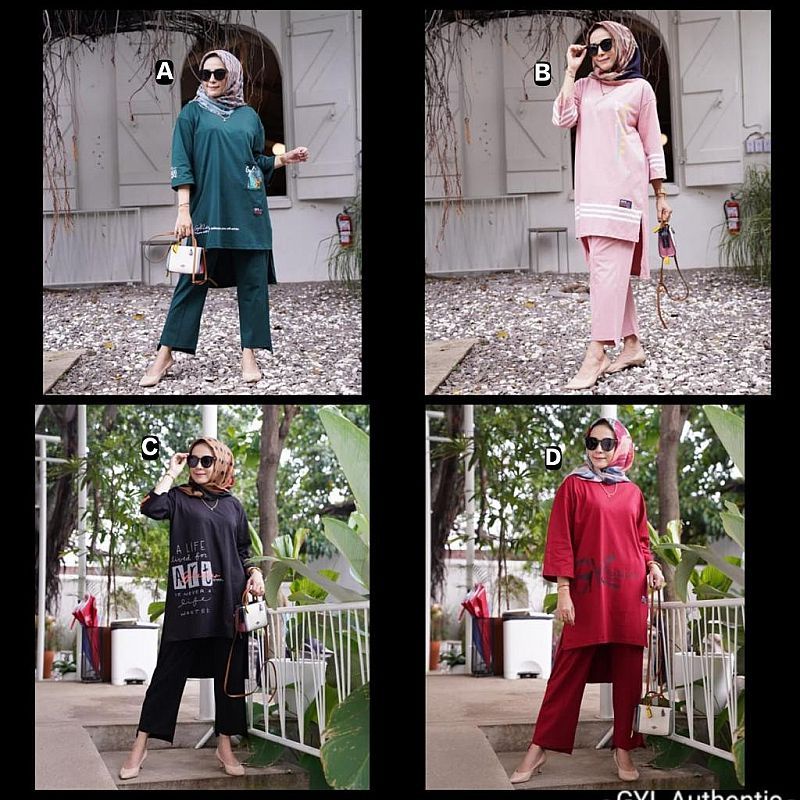 NEW ARTIKEL SET TUNIK OVERSIZE CELANA KULOT BY GYL (PO 4 DESEMBER)
