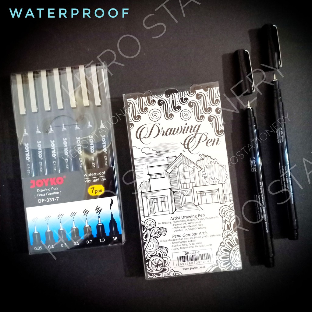 

Joyko waterproof drawing pen pena gambar executive set DP-331-7