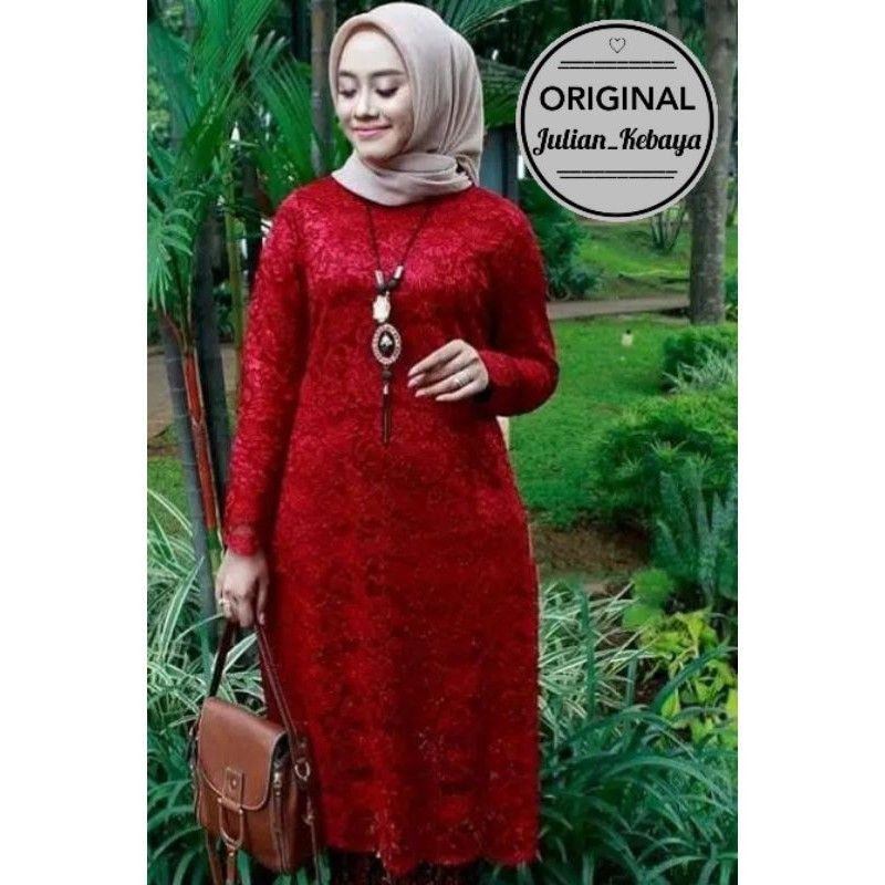 Baju Atasan Kebaya Brukat Tunik Wanita Muslim Modern Jumbo
