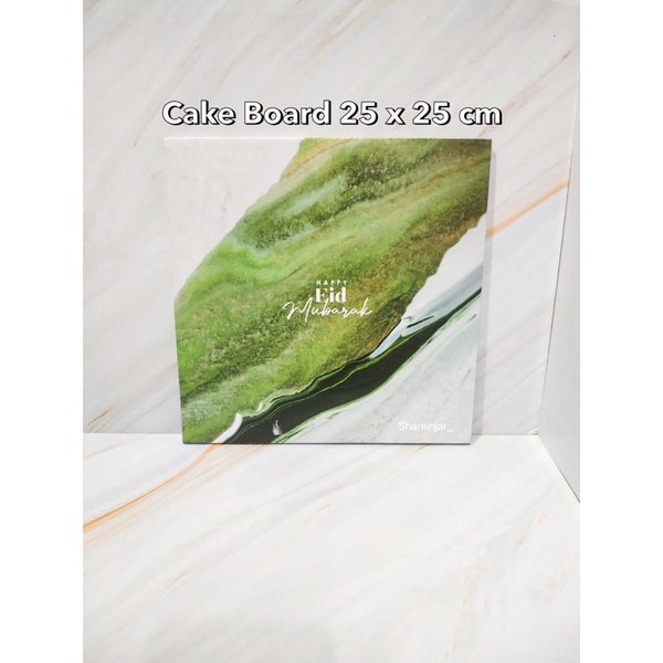 Cake Board Lebaran Idul Fitri Alas Tatakan Eid Mubarak 25x25cm