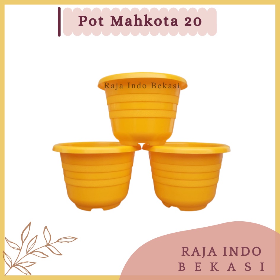 RAJAINDOBEKASI Pot Mahkota 20 Cm Putih Ivory Kuning Merah Pot Tanaman Pembibitan Bukan Pot Mahkota Roma Pot Glory Putih Ukuran Mirip Tawon 21 Cm