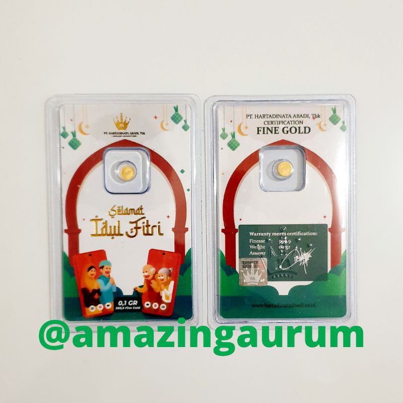 Logam Mulia Edisi Idul Fitri Digital Emas Hartadinata 0,1 gram I 0.1 gram Fine Gold  24 K untuk Hadi