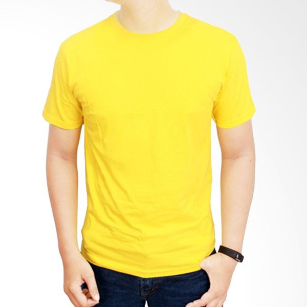 KUNING PENDEK KAOS PRIA POLOS KATUN COMBED 30s | Shopee