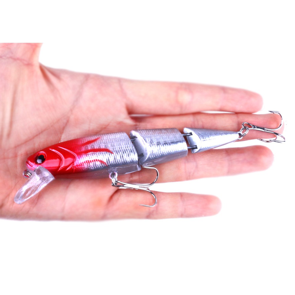 Hengjia 1Pcs 10.5cm/14g Umpan Pancing Ikan Minnow 3 Bagian Dengan Kail Treble Fishing Lure Bait