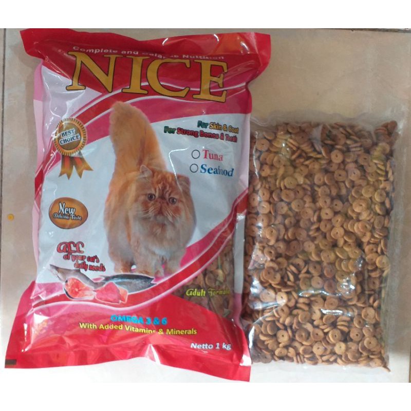 NICE BENTUK DONAT MAKANAN KUCING MAKANAN KERING KUCING 1 KG