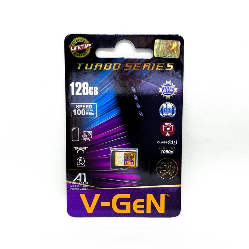 Memory Card V-GEN TURBO SERIES 128GB Kelas 10 ORIGINAL Memori Card V-GEN 128GB TURBO Class 10 ORIGINAL