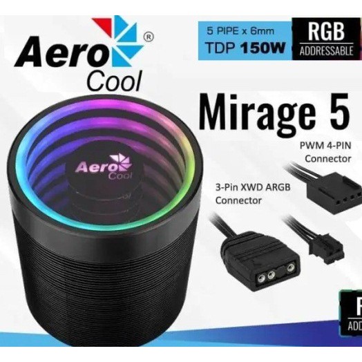 Aerocool MIRAGE 5 ARGB CPU Air Cooler 5 Pipe