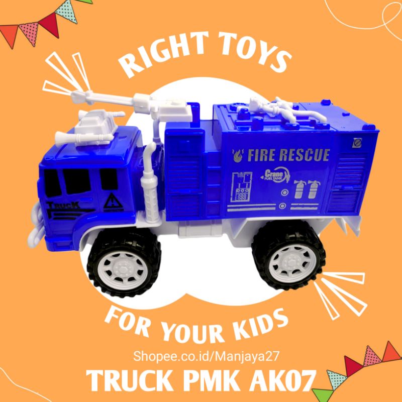 AK 07 MAINAN MOBIL TRUCK DAMKAR / Mainan mobil pemadam kebakaran