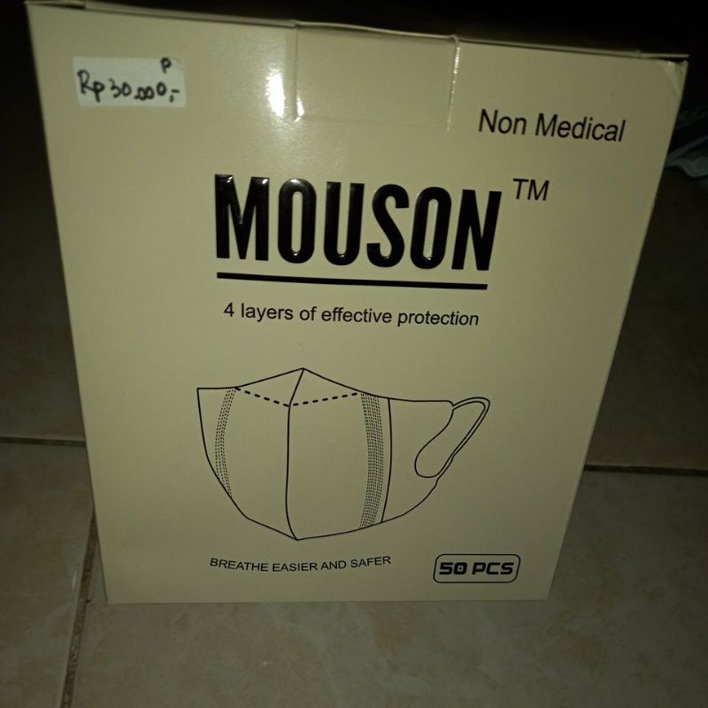 Masker Duckbill putih abu abu hitam mouson/ c care/ facemask / oncare  isi 50
