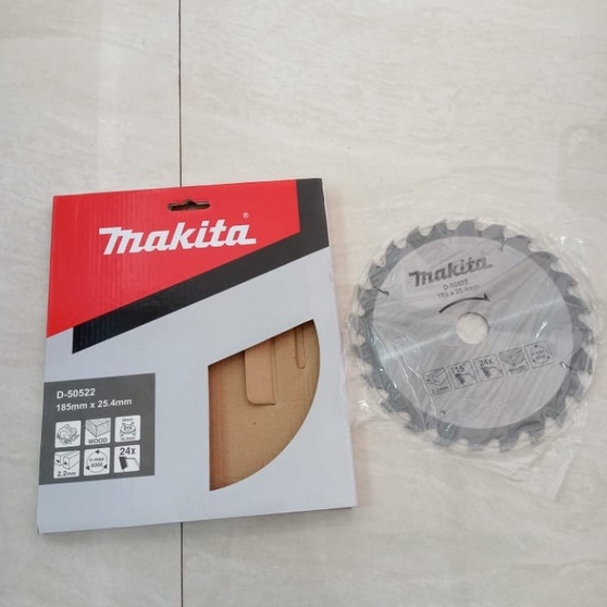 MATA POTONG KAYU MAKITA ASLI 185 MM X 24T / CIRCULAR SAW BLADE MAKITA 7" X 24T P-50522