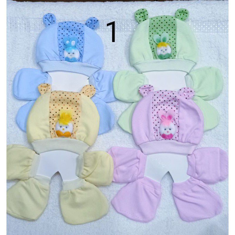 Sarung tangan dan kaos kaki bayi / topi + kaos kaki +sarung tangan bayi + set topi