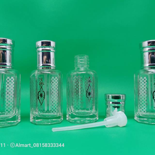 botol parfum antik oles 12ml tola kaca silver esklusif botol printing